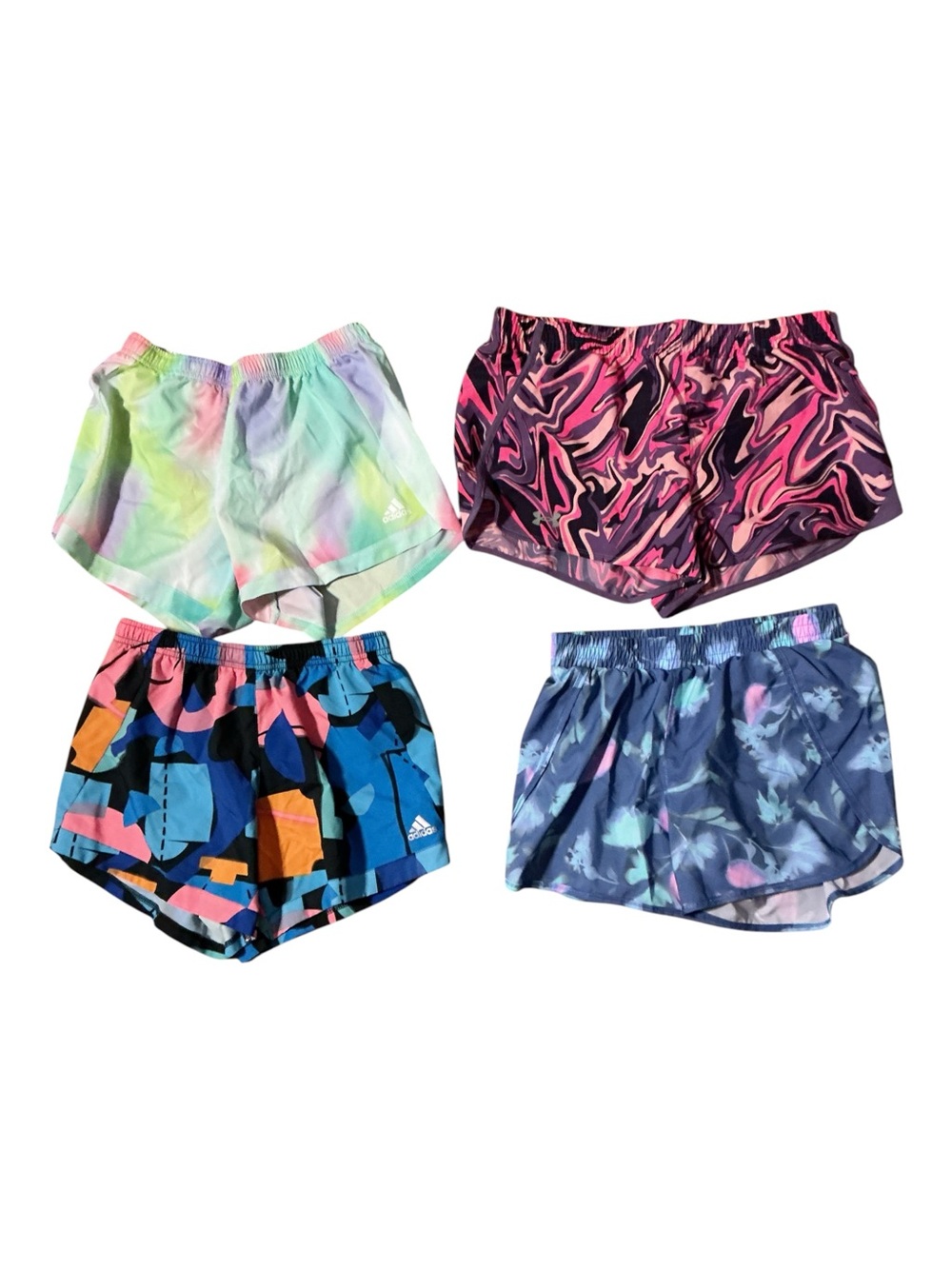 adidas Women’s Multicolor Athletic Running Shorts - Pastel, Pink, Blue, Black